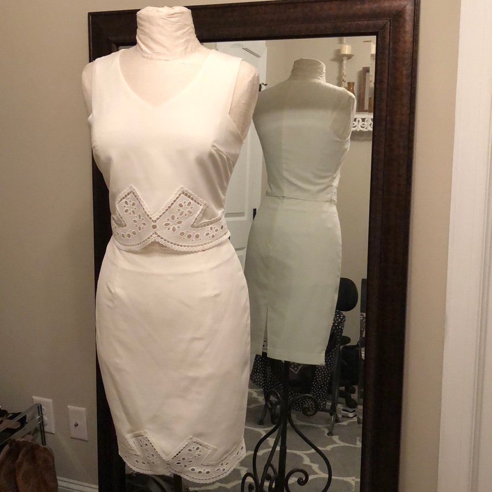 Luna 2 piece white dress size small